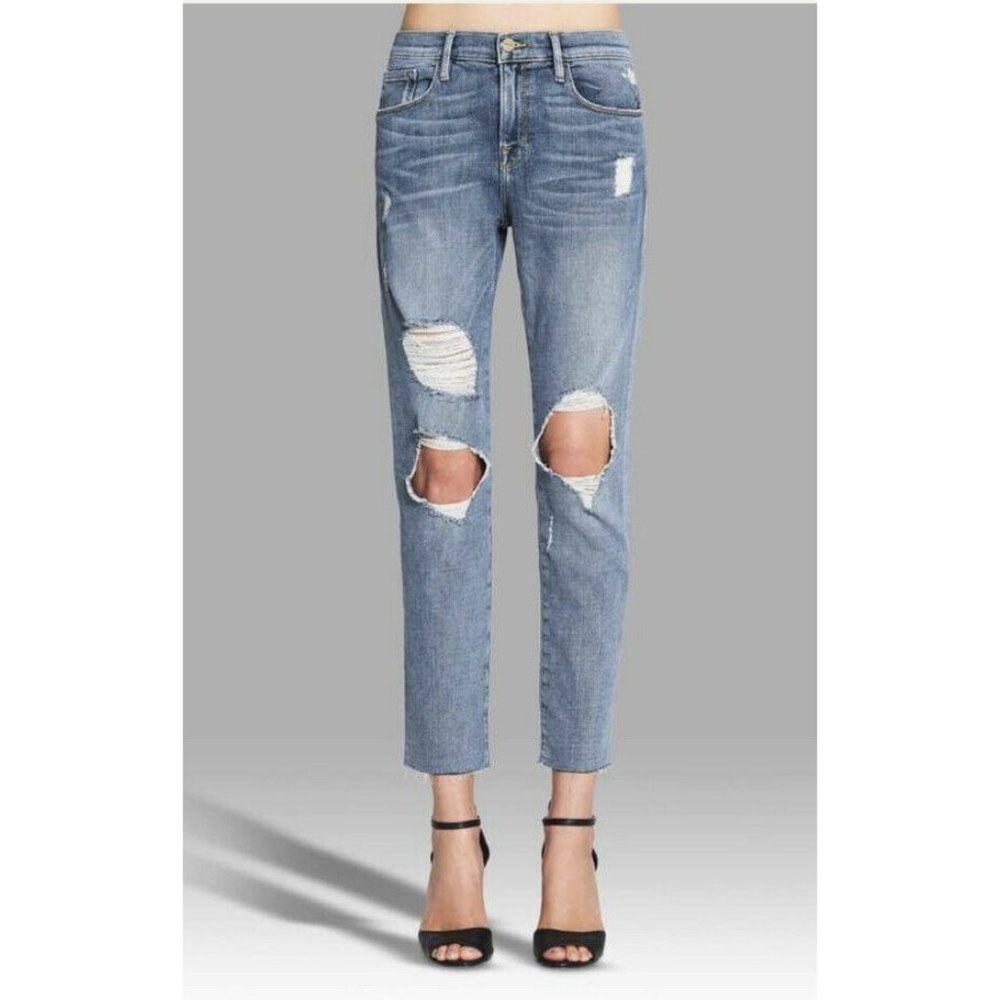 Frame denim le‎ garcon jeans Size 28 straight Leg Distressed Theo